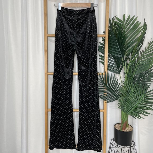 SOLD I.AM.GIA Black Velvet Studded Kelly Flare Pants XS - Picture 3 of 11